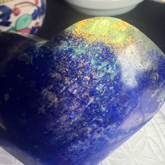 Lapis‎ Lazuli Crystal Heart Carving - Picture 5 of 14